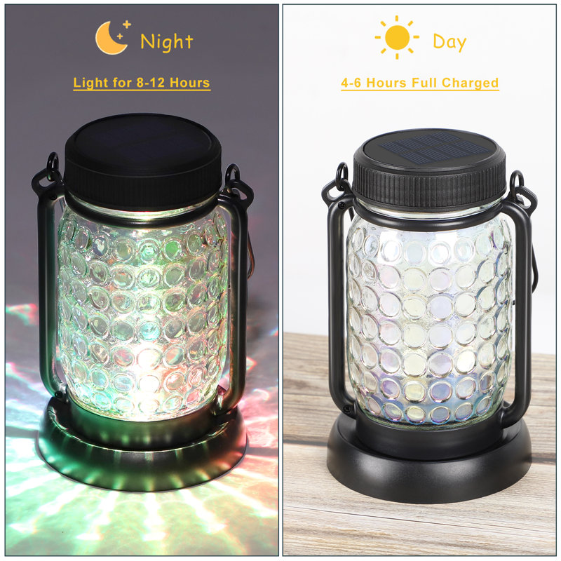 Haitral 18.89" Solar Powered Integrated LED Color Changing Outdoor Lantern & Reviews Wayfair